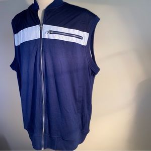 Sean John vest mens Size 3 XL  with white stripes pockets full zipper